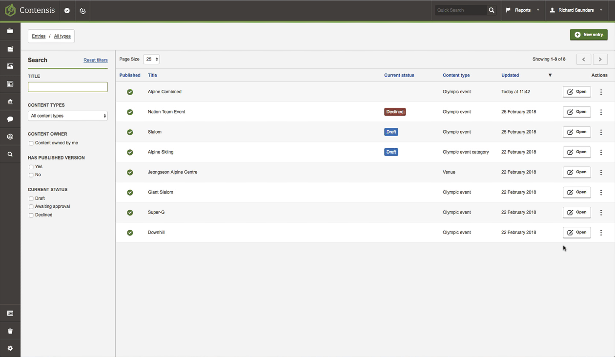 An animation showing an entry being copied in the Contensis CMS.