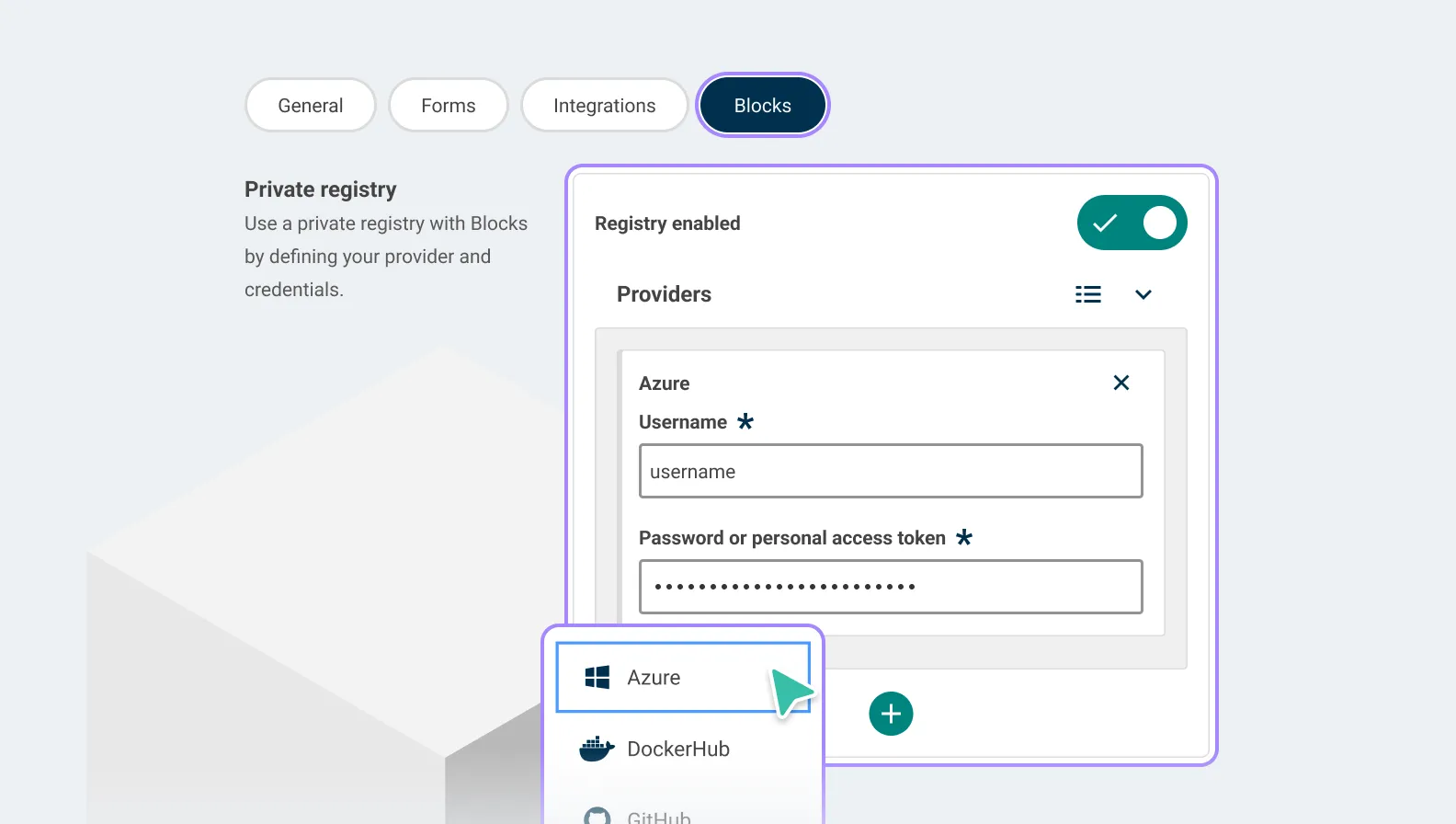 An illustration of the new registries tab in the Contensis deployment platform.