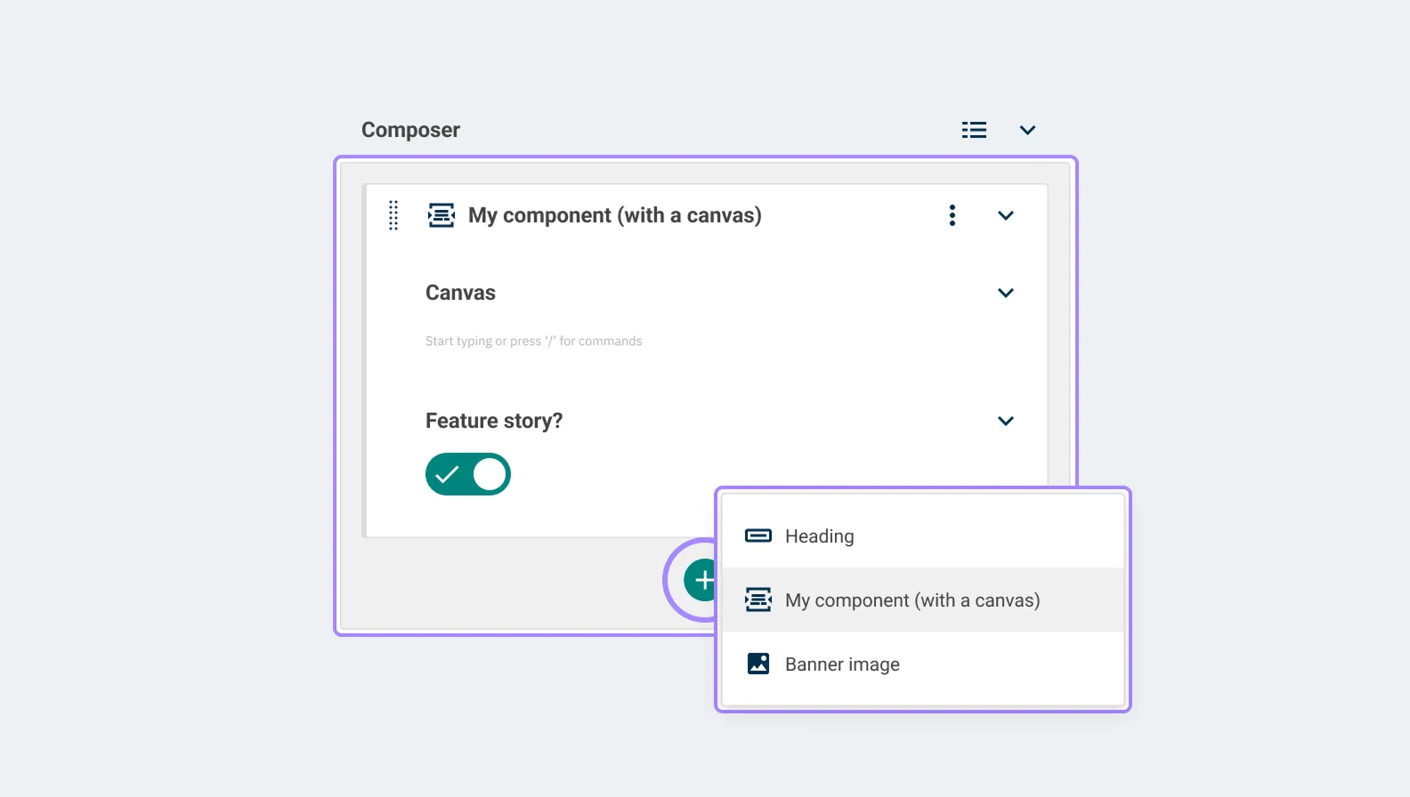 A Contensis component with a Canvas field.