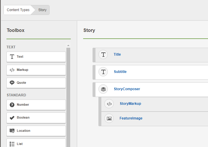 The Contensis content type builder.