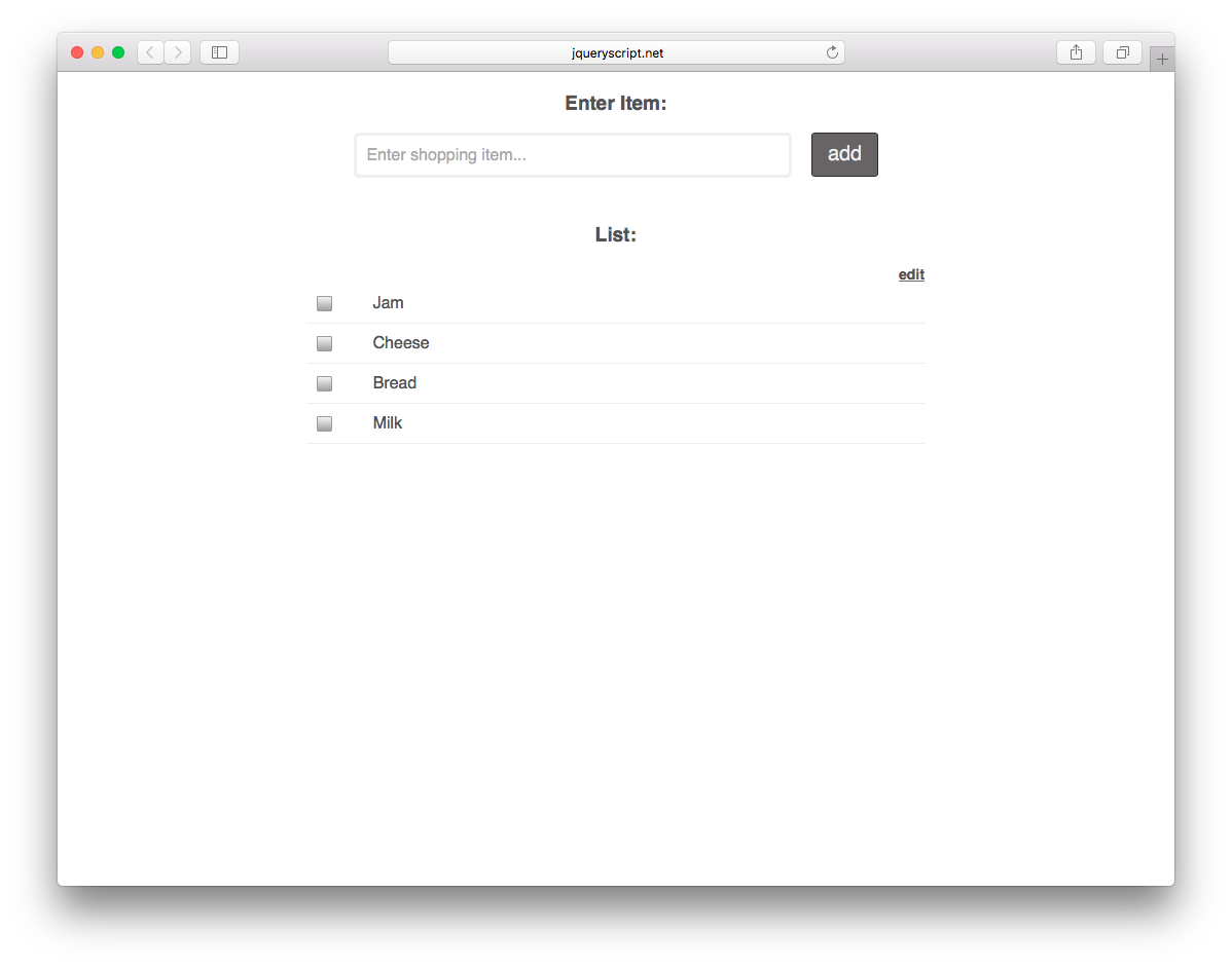 Screenshot of webpage with a text box and four check boxes.
