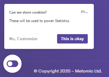 An example of a Metomic cookie bar.
