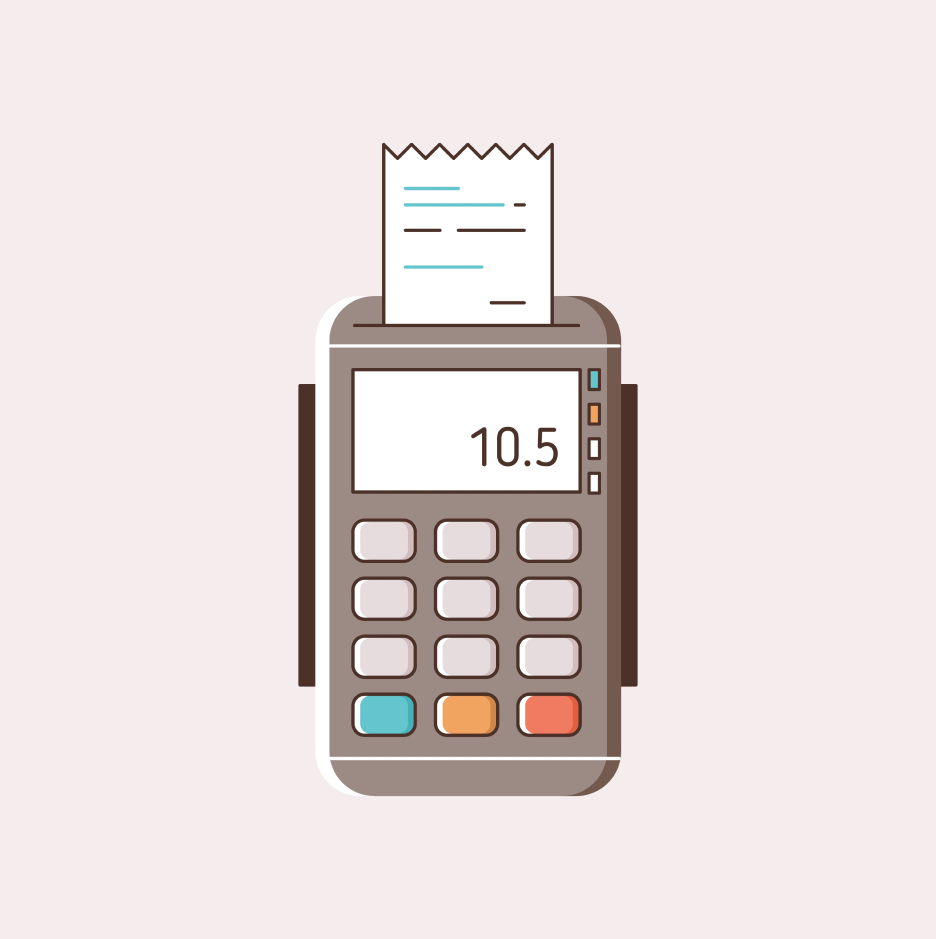 Card payment machine illustration