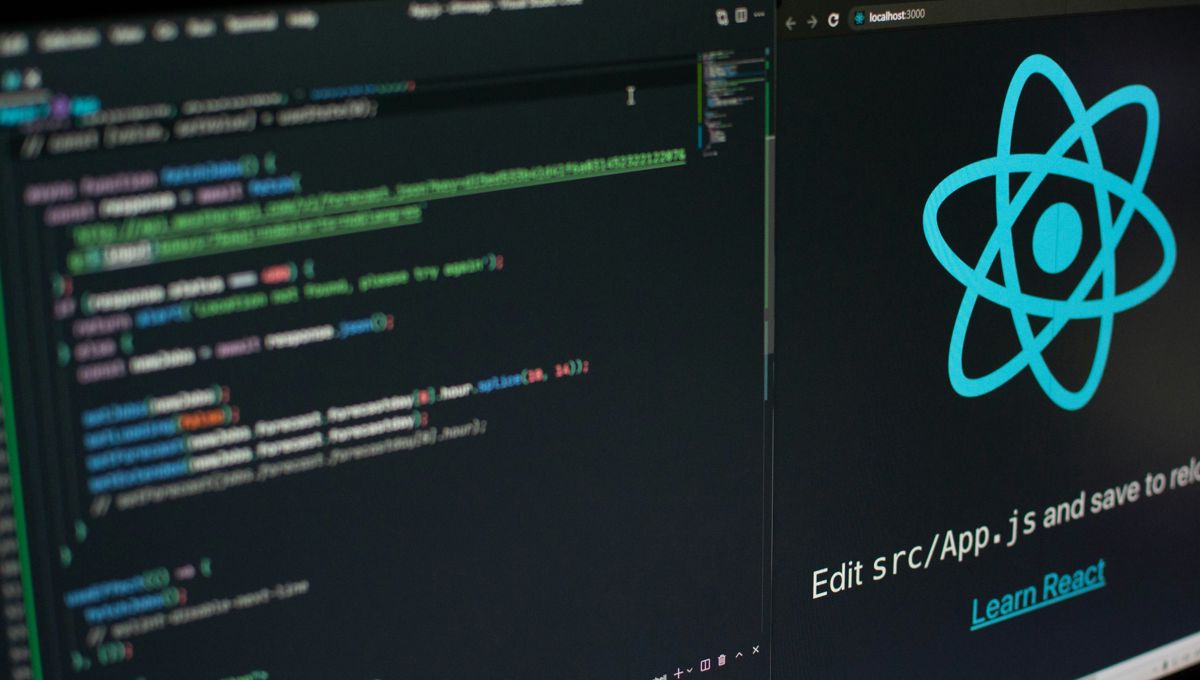 React JS on a computer screen