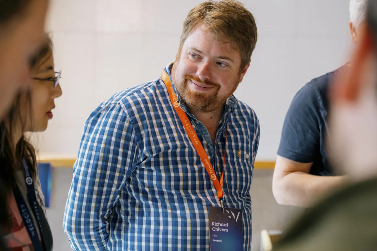 Zengenti CEO Richard Chivers in a conversation with a group of Contensis and Insytful customers at Velocity 2025.