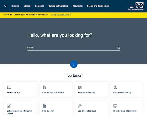 The updated WSFT homepage