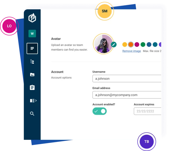 A visual representation of collaborative authoring in Contensis