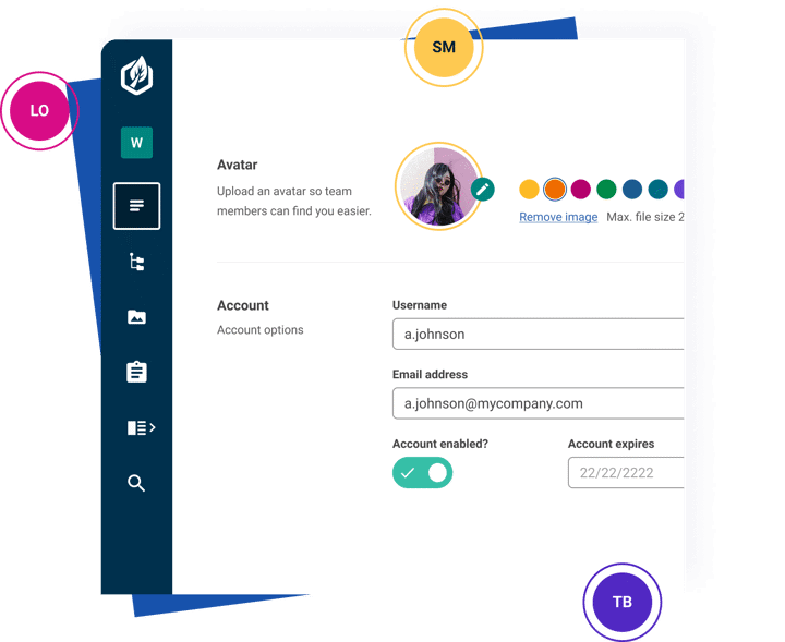 A visual representation of collaborative authoring in Contensis