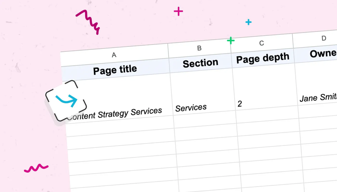 An image of the Contensis content inventory template.