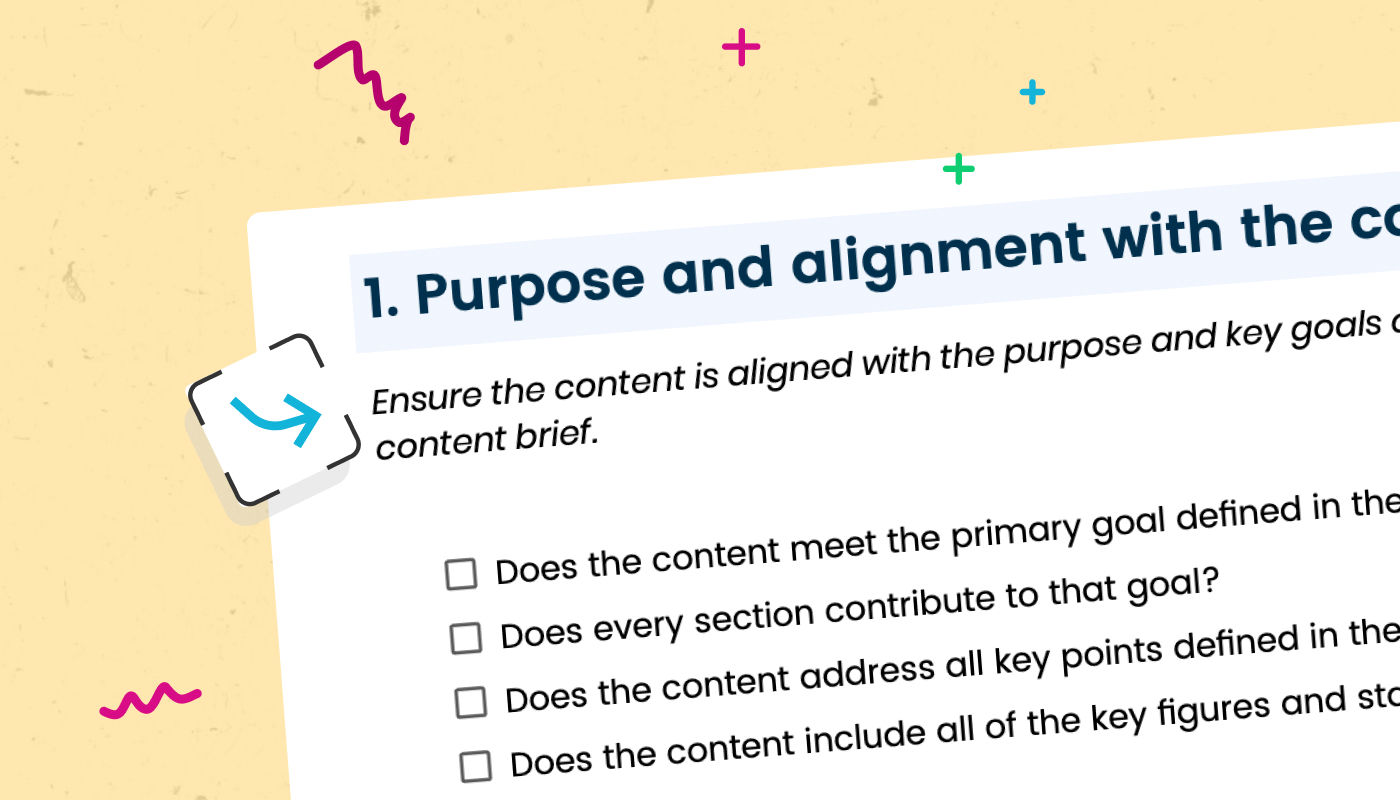 An illustration of the Contensis content quality checklist