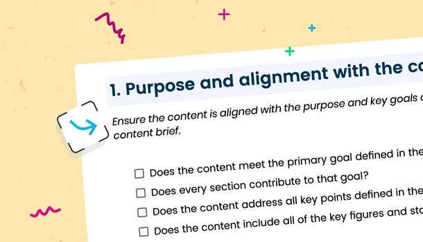 An illustration of the Contensis content quality checklist