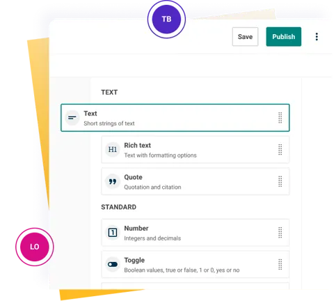 A content type being created in Contensis.