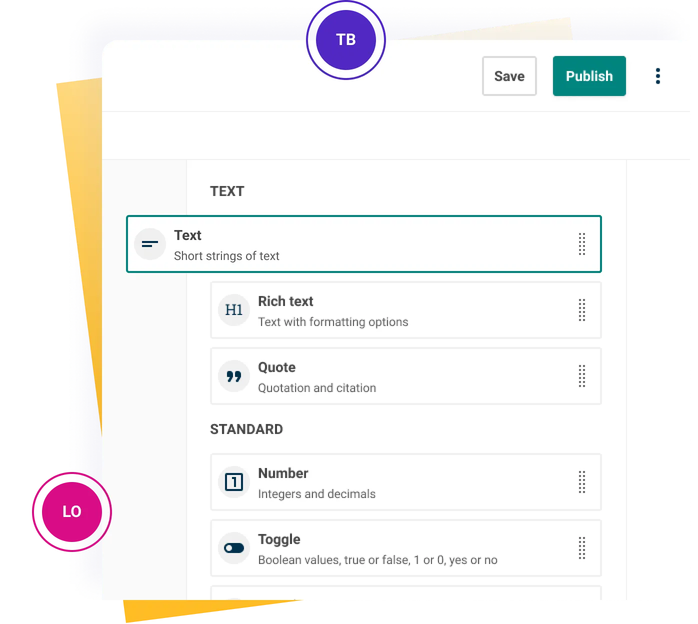 A content type being created in Contensis.