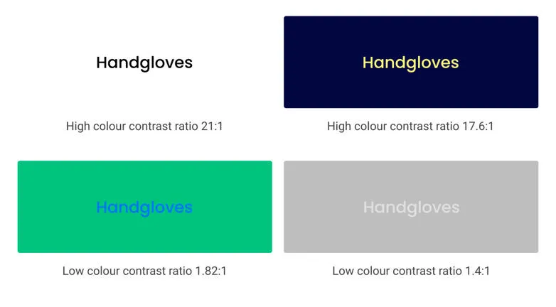 High contrast colours vs. low contrast colours explained.