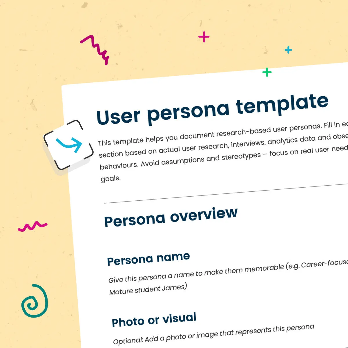 A page from the Contensis user persona template