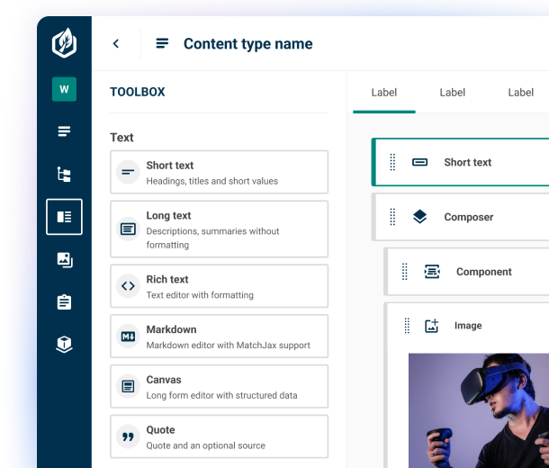 Content Type builder in the Contensis UI