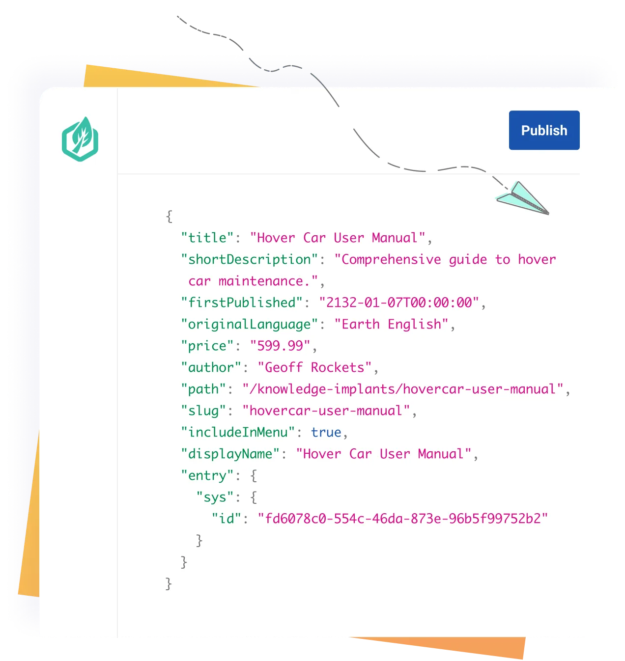 An example of JSON code written in Contensis.