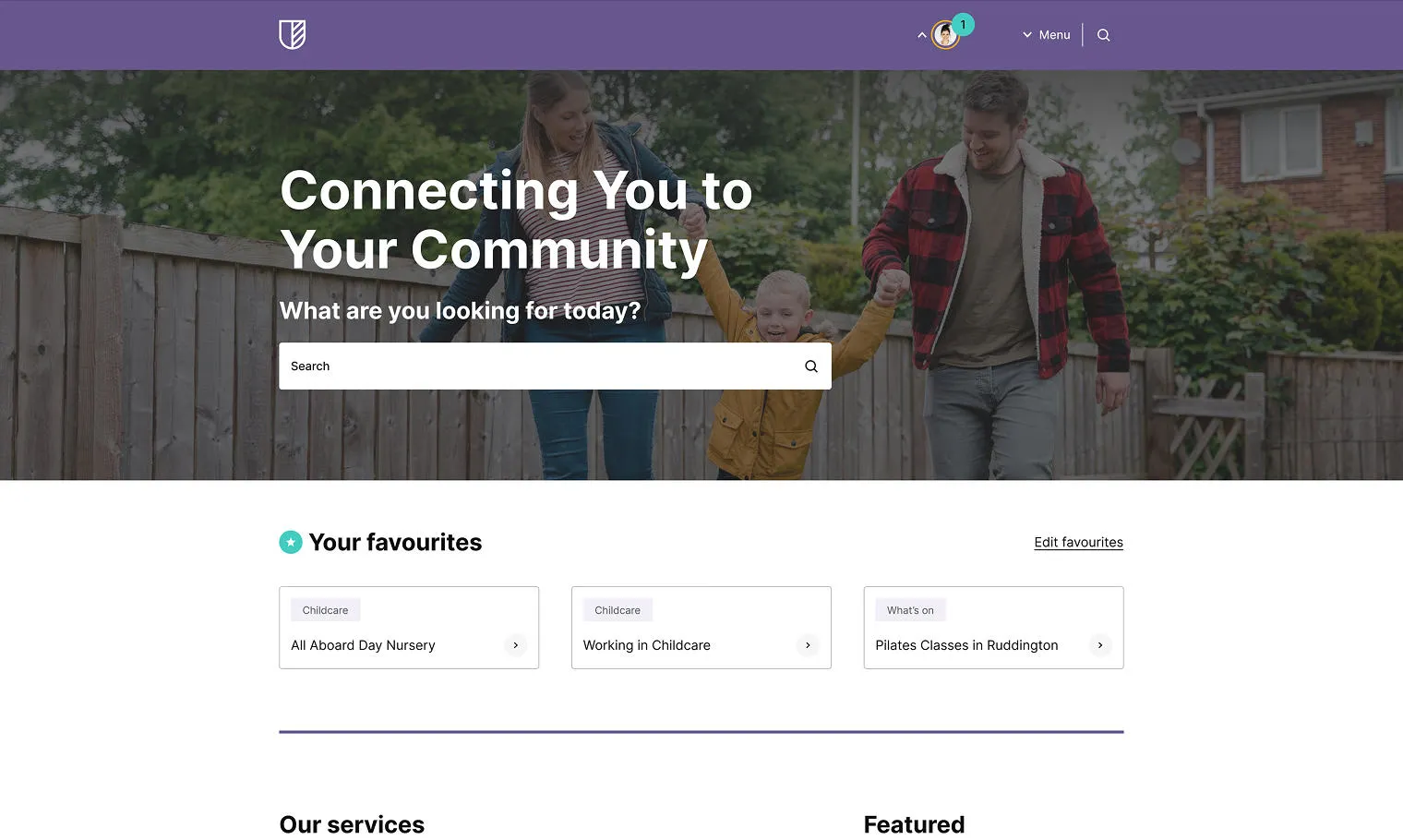 Contensis Community Directory homepage 