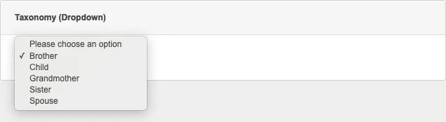 Field editor taxonomy dropdown single