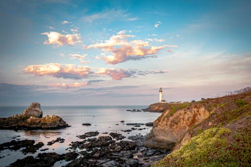 The coastal landscape with a slight blur