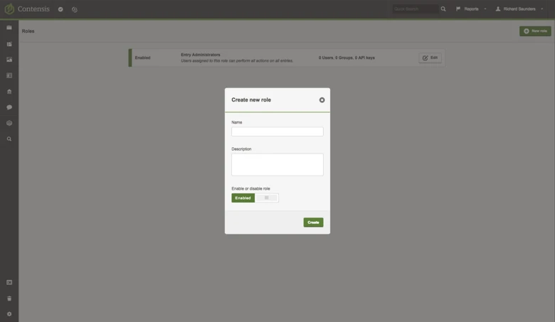 A screenshot of the a new role being created