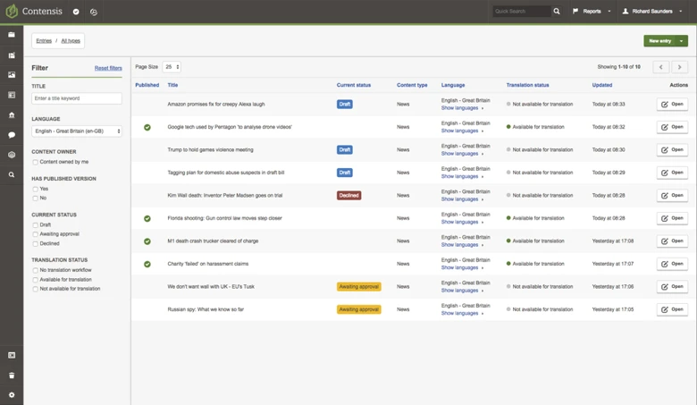 Roles multilingual listing