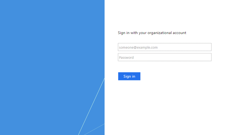 The AD FS log in with organisation account screen.