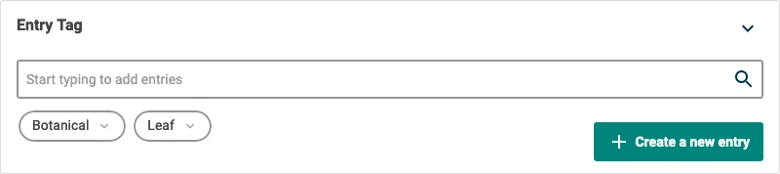 An example of an entry tag editor showing two tags present