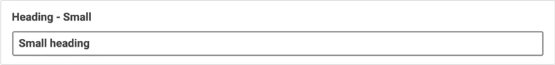 A text field with small bold text