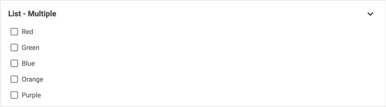 A checkbox group of colours