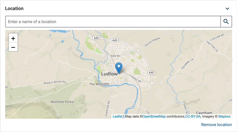 An example of a location editor