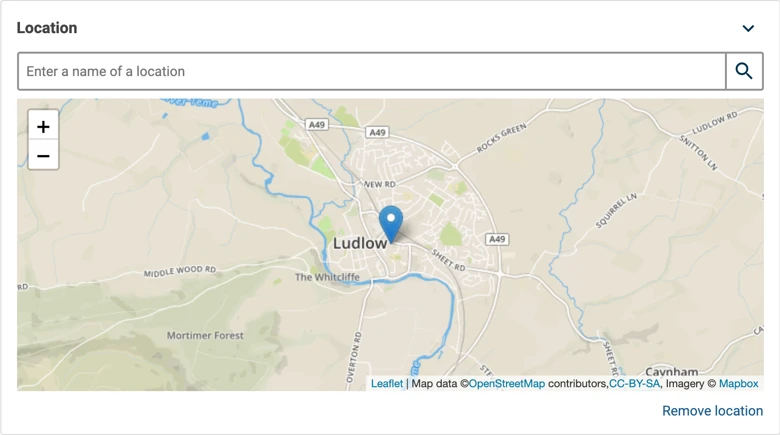 An example of a location editor