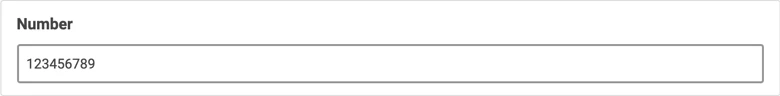 An example of the number field editor