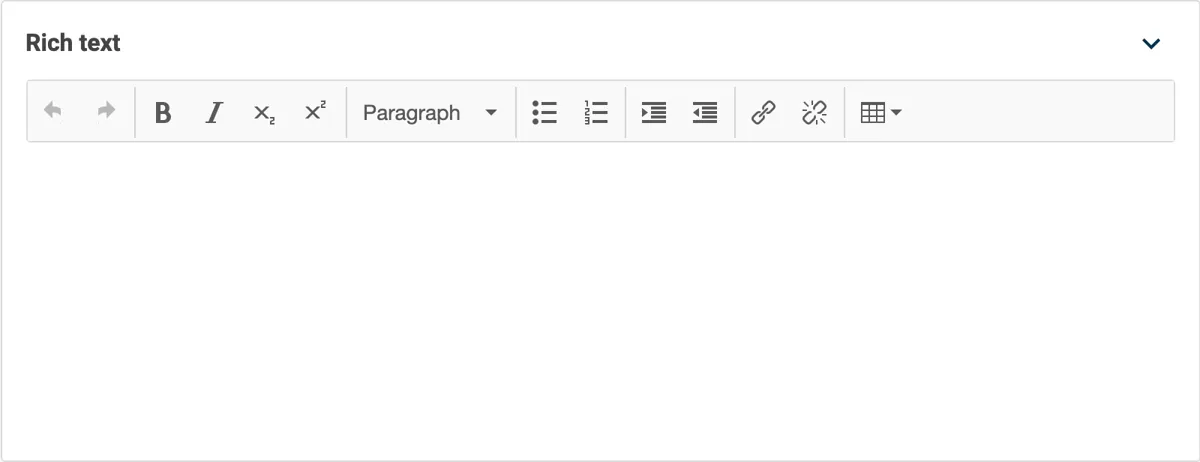 Modelling content | Rich text field