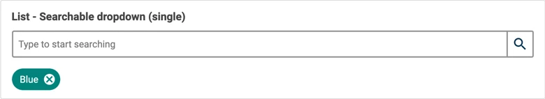 A search box and a selected item shown as a tag