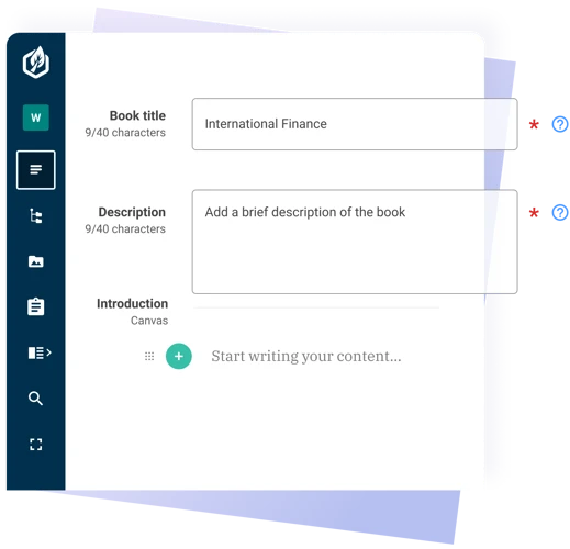 A book entry being created in the Contensis User Interface.