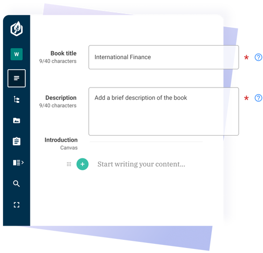 A book entry being created in the Contensis User Interface.