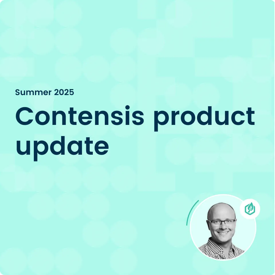 Contensis product update summer 2025 presented by Richard Saunders, Contensis senior product and design manager.