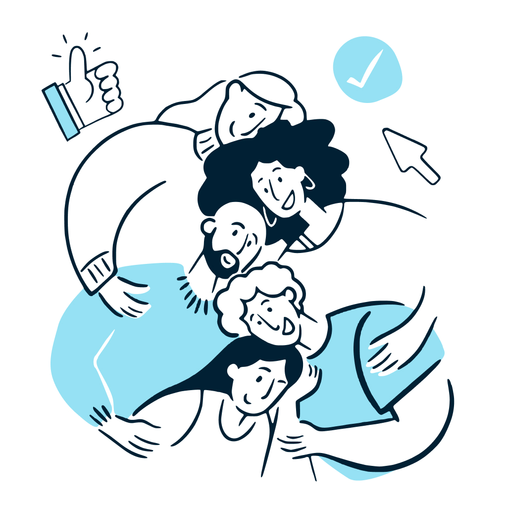 An Illustration of a group of people