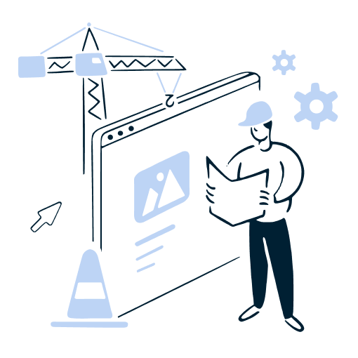An illustration of a person on a construction site