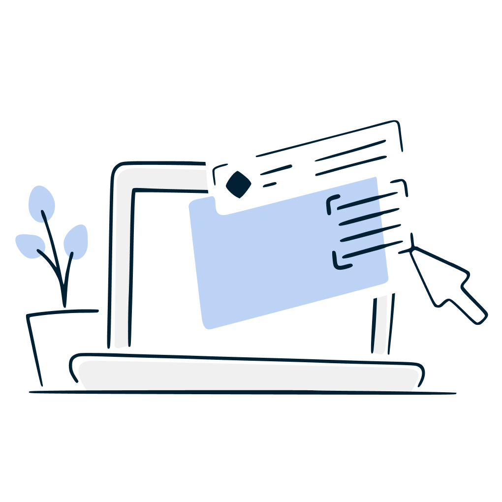 An illustration of a computer screen